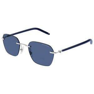 NEW MONTBLANC SUNGLASSES SILVER BLUE MEN EYEWEAR MONTBLANC MB0270S 003